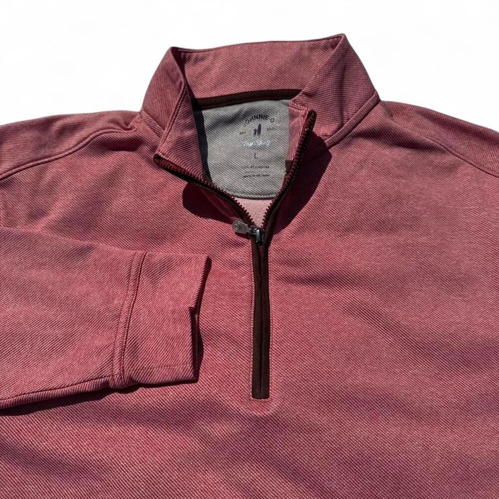 Johnnie-O Men's L Farber Performance Top Shelf Quarter Zip Pullover Malibu Red